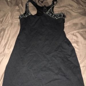 Black Sequin Body Con Dress